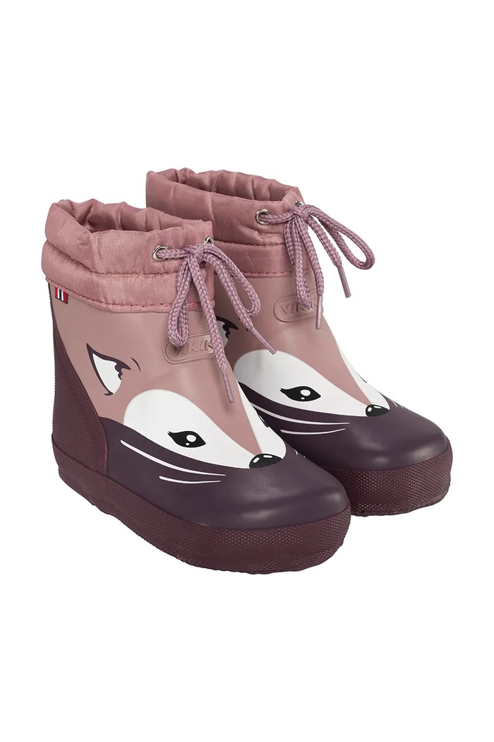 Viking Kids Gumene čizme za djecu Alv Barefoot Paw Print Warm 1.60230 ljubičasta AW26