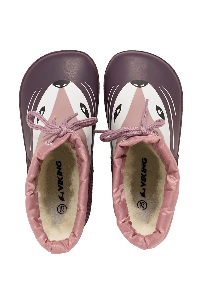 Dječaci Viking Kids Gumene čizme za djecu Alv Barefoot Paw Print Warm 1.60230 ljubičasta