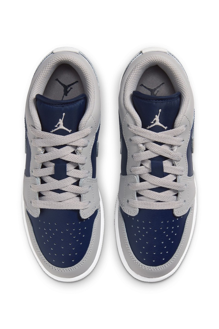 Air Jordan 1 Low sneakersy dziecięce skórzane Jordan 553560 szary