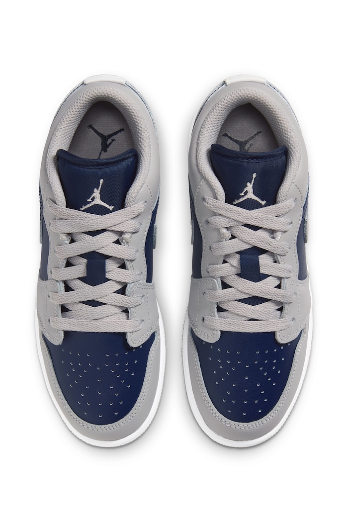 Air Jordan 1 Low sneakersy dziecięce skórzane Jordan 553560 szary