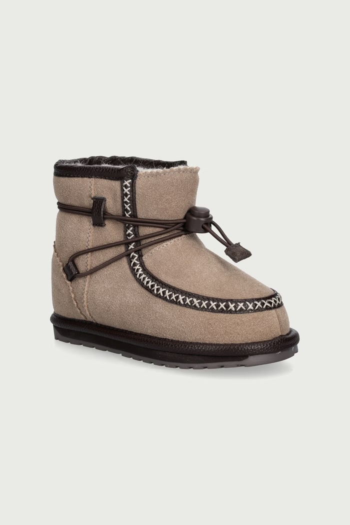 Emu Australia Buty zimowe dziecięce skórzane Hunter Mini beżowy K13349.Hunter.Mini