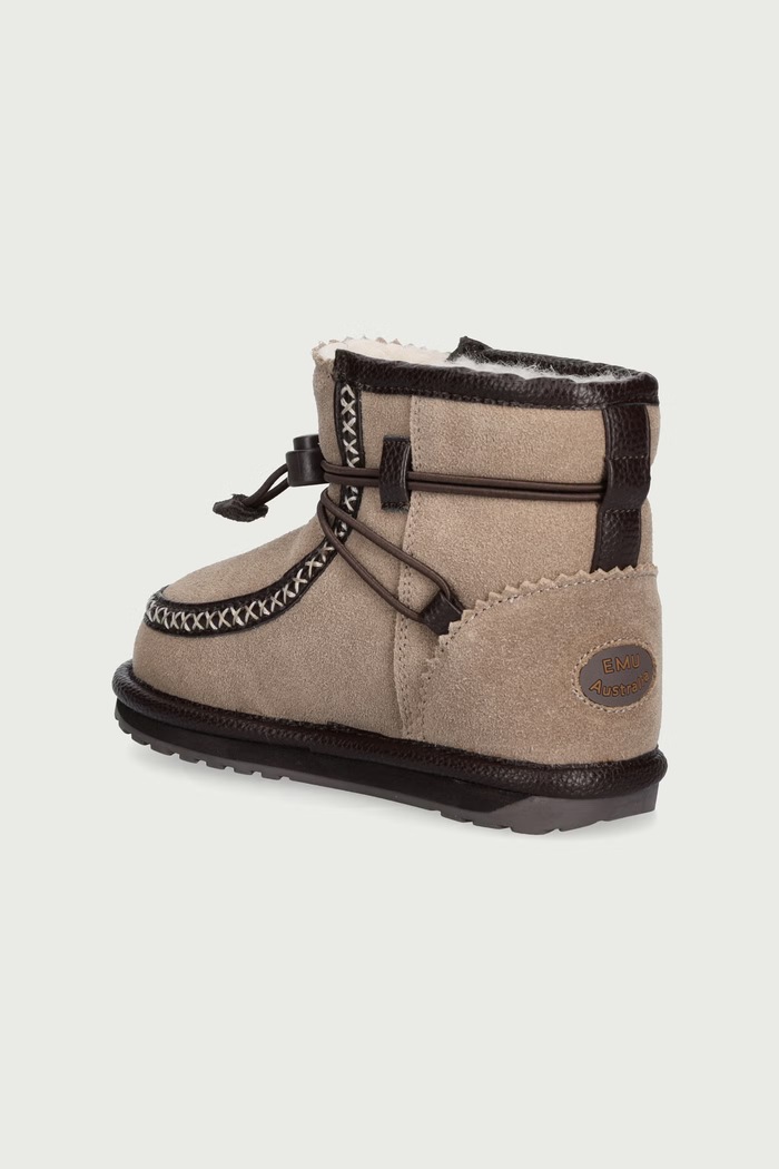 Chłopiec Emu Australia Buty zimowe dziecięce skórzane Hunter Mini K13349.Hunter.Mini beżowy