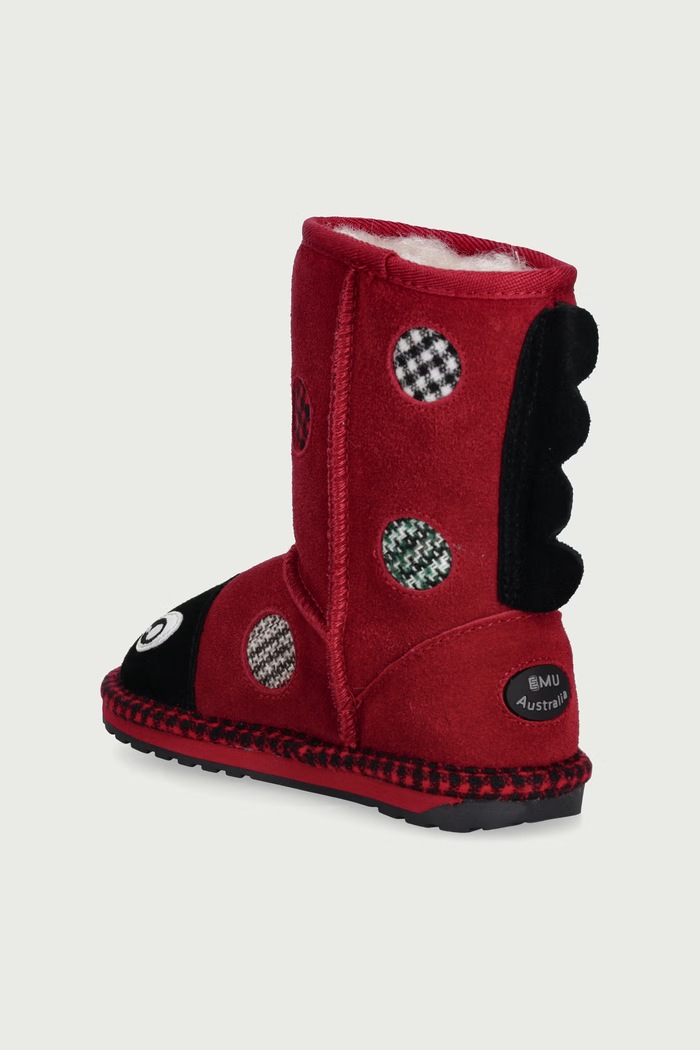 Chłopiec Emu Australia Buty zimowe dziecięce skórzane Lenny Ladybug K13325.Lenny.Ladybug czerwony