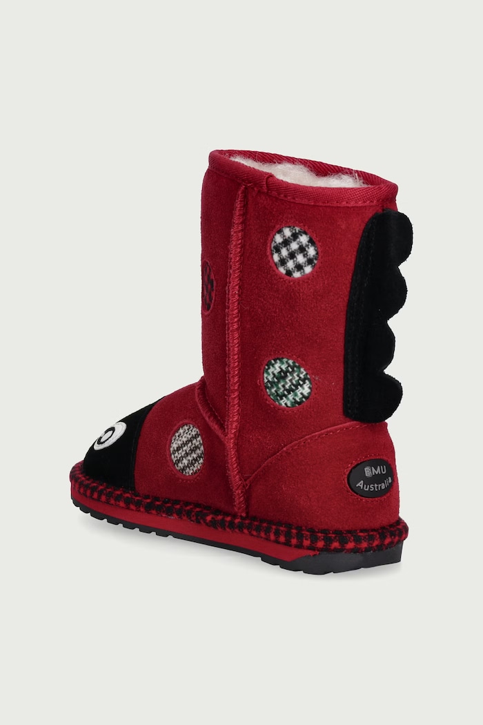 Chłopiec Emu Australia Buty zimowe dziecięce skórzane Lenny Ladybug K13325.Lenny.Ladybug czerwony