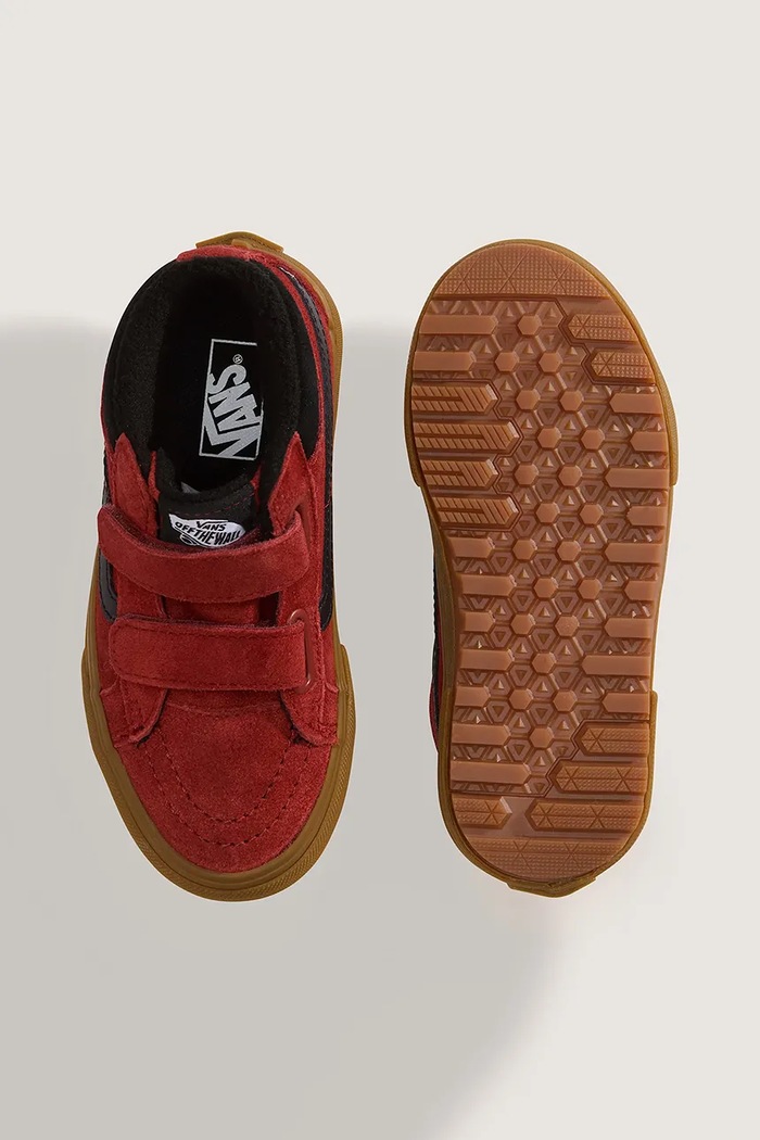 SK8-Mid Reissue V Insulated detské semišové tramky Vans VN000V90BRD1 červená