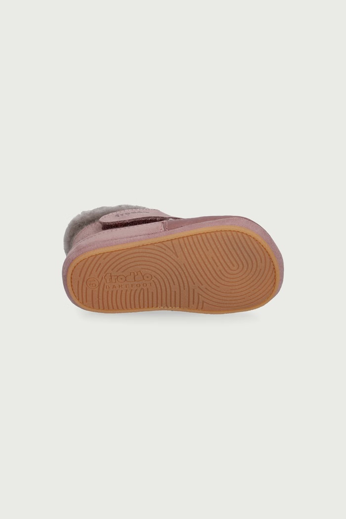Obuća za bebe od kože BAREFOOT FURRY WALK Froddo roza G1160004