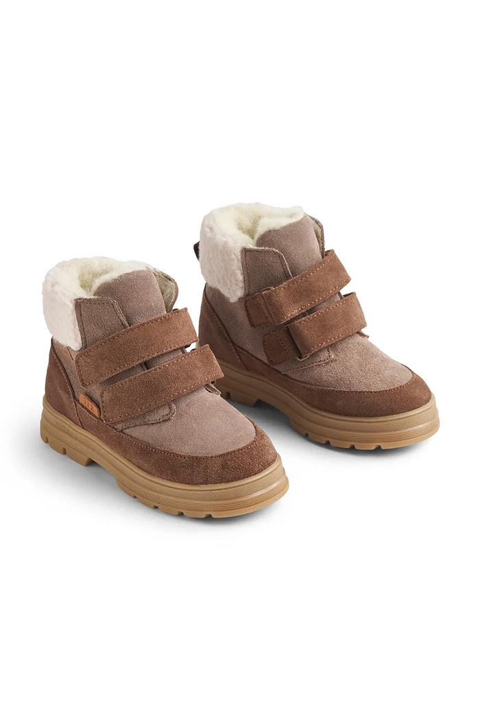 Wheat Buty zimowe dziecięce zamszowe WF825.01 brązowy AW26
