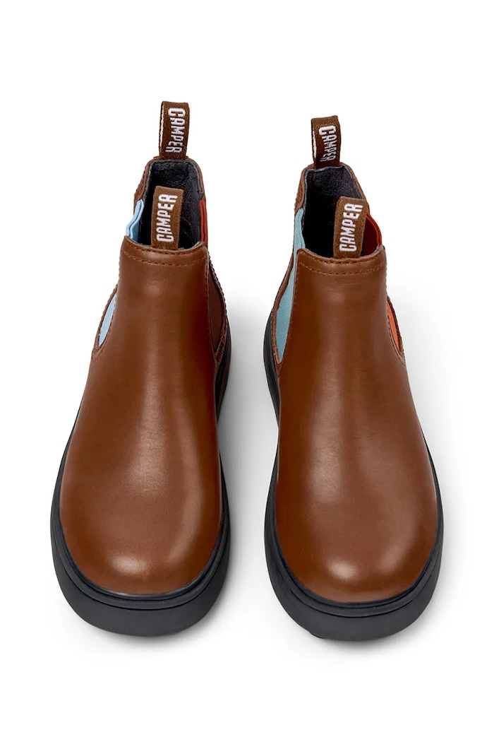Kotníkové Chelsea boty dětské kožené Norte TWS Kids Camper K900149.35.38.TWS hnědá