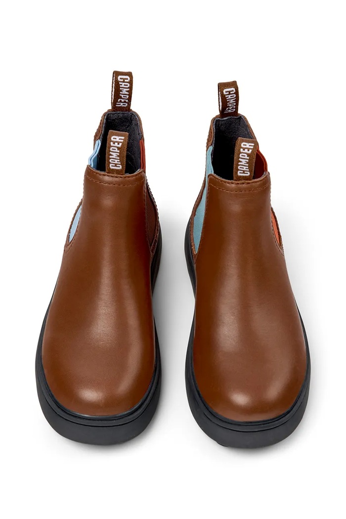 Kotníkové Chelsea boty dětské kožené Norte TWS Kids Camper K900149.28.34.TWS hnědá