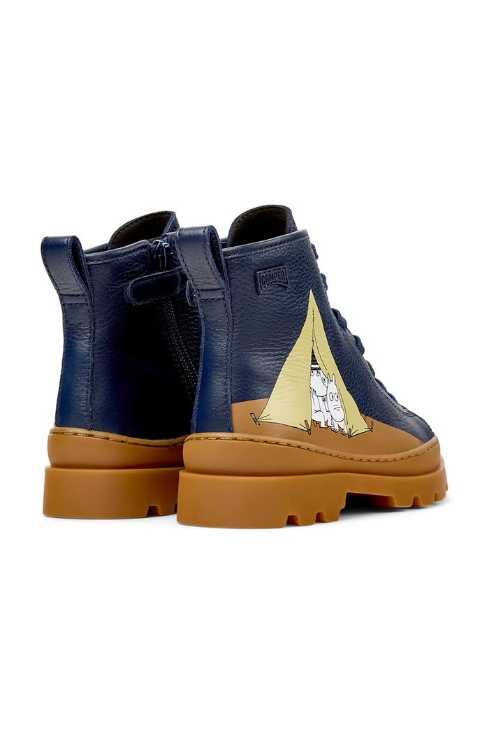Dječaci Camper čizme za djecu od kože Brutus TWS Kids by Moomin K900179.27.TWS.Moomin mornarsko plava