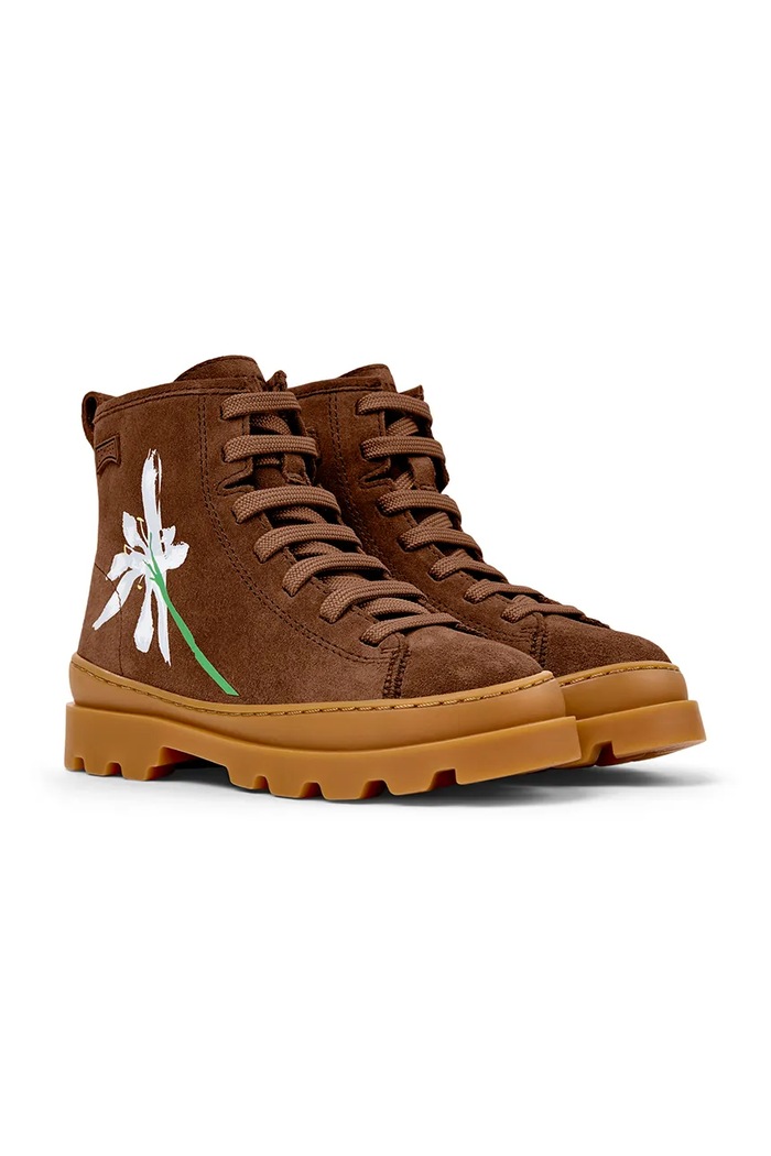 Camper Παπούτσια χειμερινά παιδικά δερμάτινα Brutus TWS Kids K900179.28.38.TWS καφέ AW26