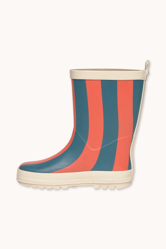Kalosze dziecięce RED-BLUE STRIPES RAIN BOOT Tinycottons AW26.400 czerwony