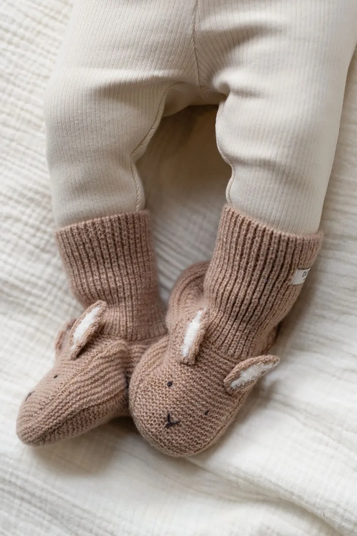 Donsje Buty niemowlęce Maicer Merino Wool Booties Fluffy Bunny brązowy 3043204