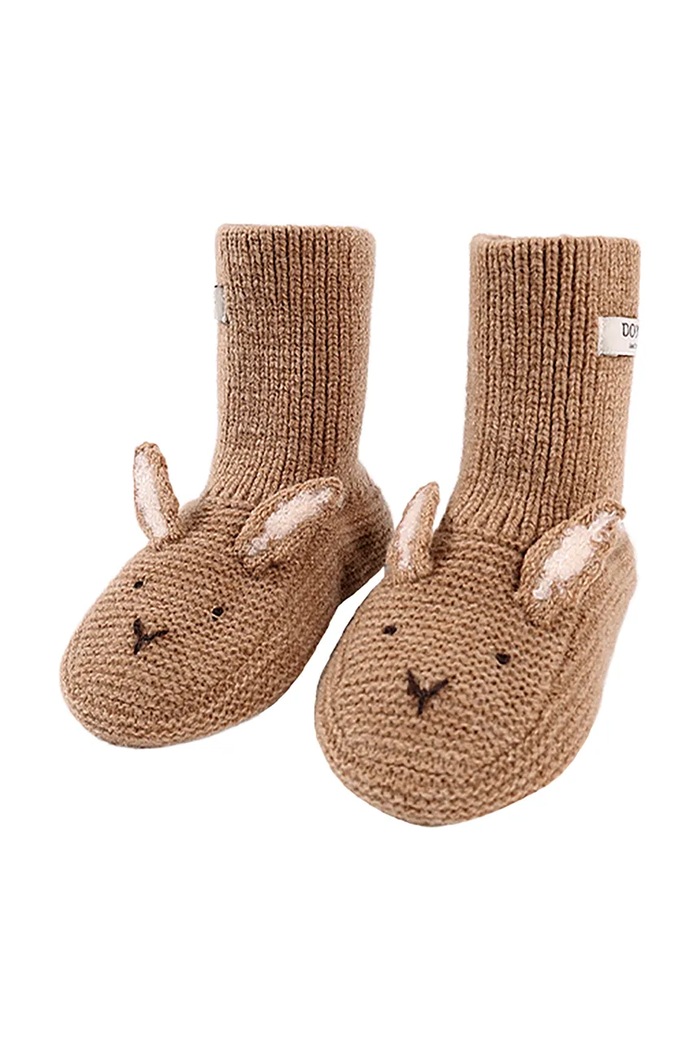 Donsje Buty niemowlęce Maicer Merino Wool Booties Fluffy Bunny 3043204 brązowy AW26