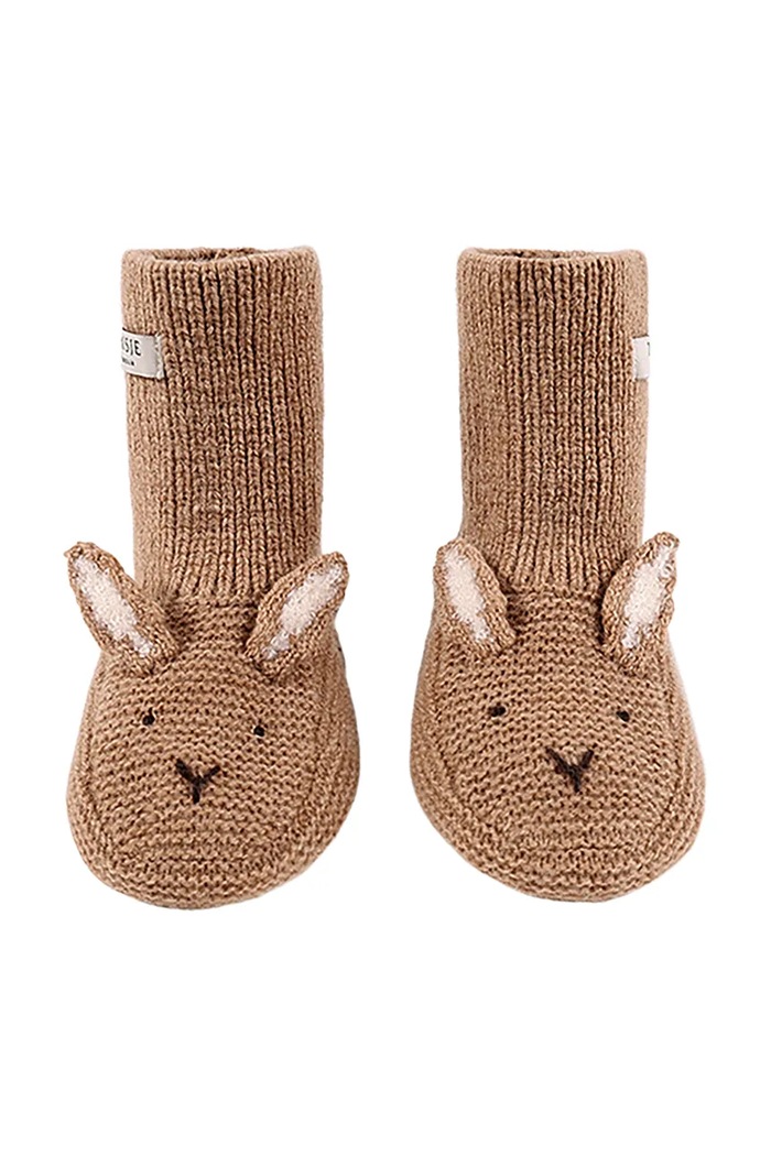 Chłopiec Donsje Buty niemowlęce Maicer Merino Wool Booties Fluffy Bunny 3043204 brązowy