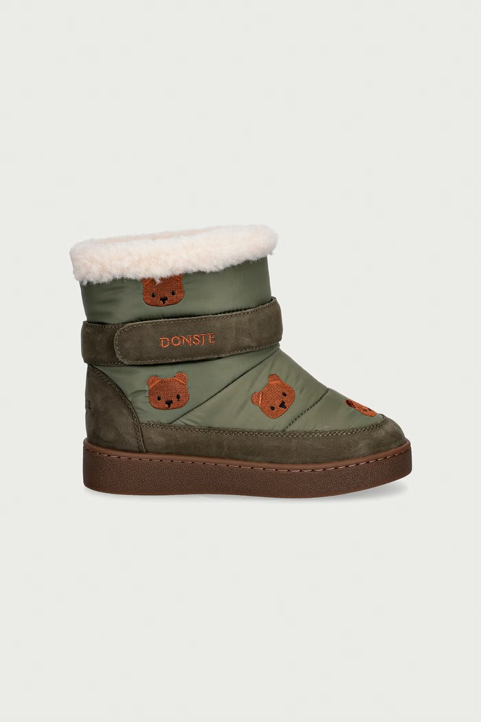 Donsje śniegowce dziecięce Kitto Boots Bear 2033701.29.33 zielony AW26