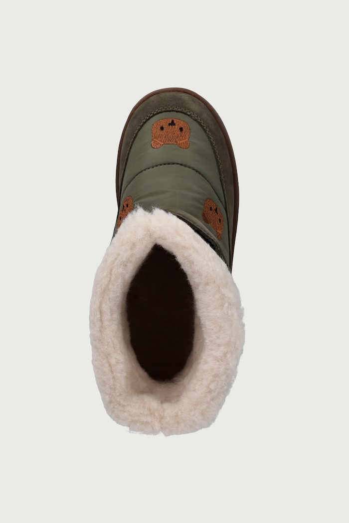 Śniegowce dziecięce Kitto Boots Bear Donsje 2033701.29.33 zielony