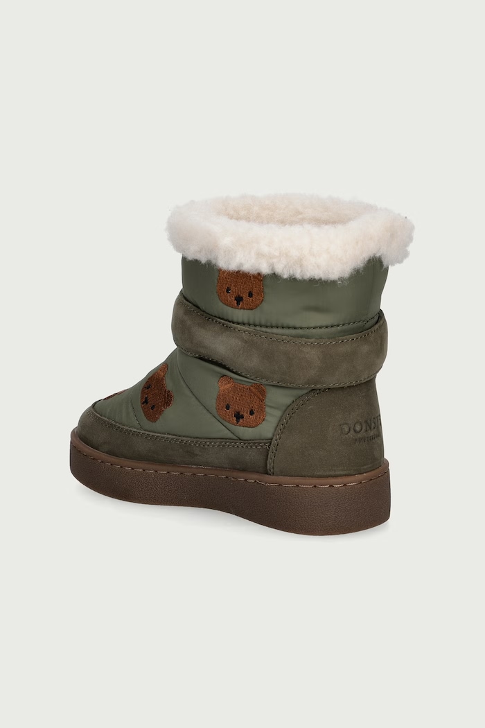 Chłopiec Donsje Śniegowce dziecięce Kitto Boots Bear 2033701.22.28 zielony