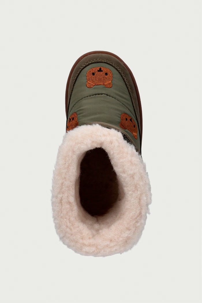 Donsje śniegowce dziecięce Kitto Boots Bear zielony 2033701.22.28