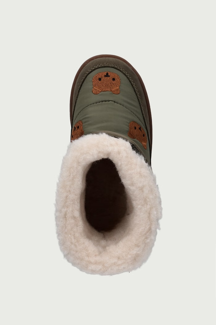 Śniegowce dziecięce Kitto Boots Bear Donsje 2033701.22.28 zielony