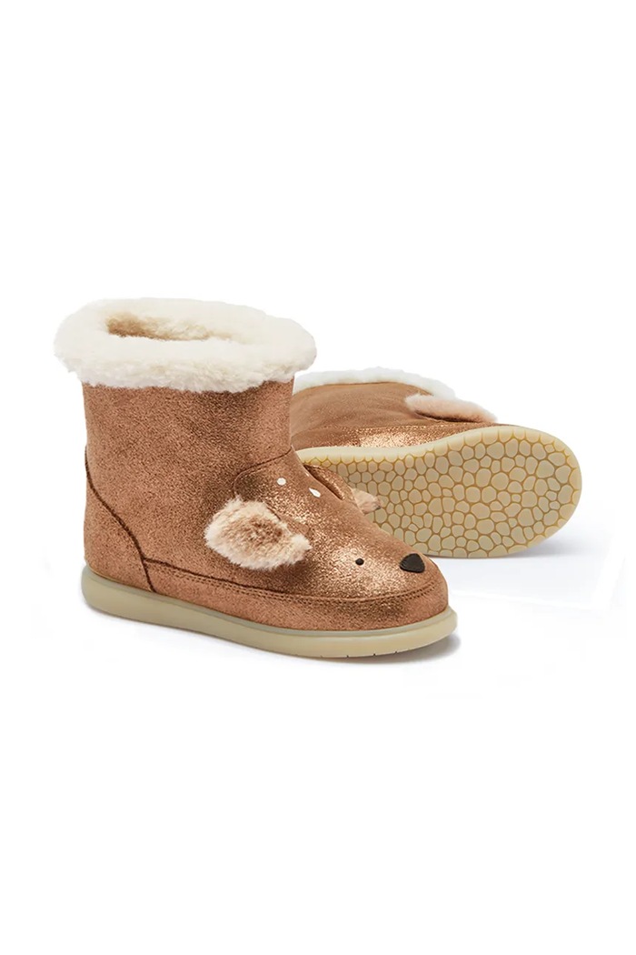 Donsje śniegowce dziecięce skórzane Deloniek Boots Deer brązowy 2033501.29.33