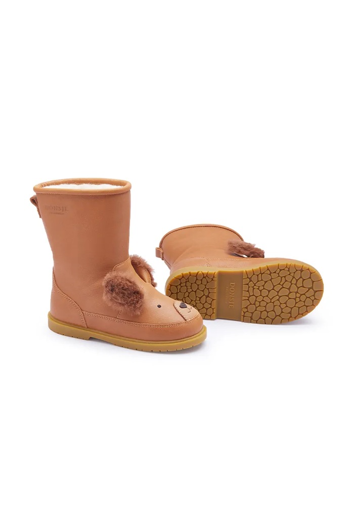 Donsje śniegowce dziecięce skórzane Wadudu Exclusive Boots Fluffy Squirrel 2022123.22.28 brązowy