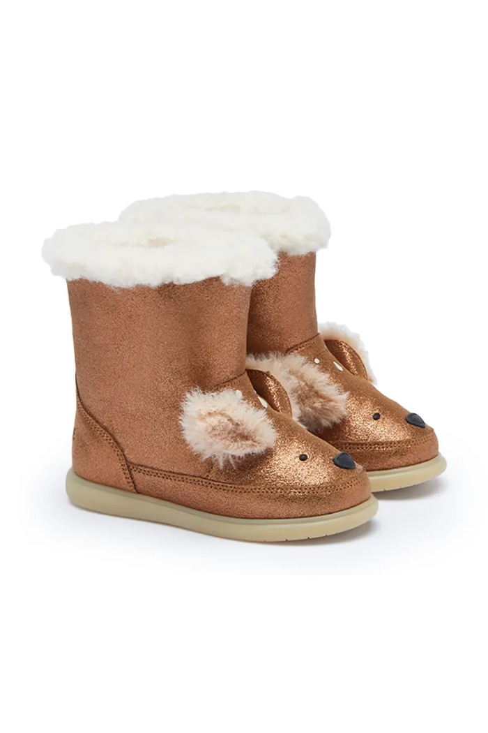Donsje śniegowce dziecięce skórzane Meloniek Boots Deer brązowy 1507001
