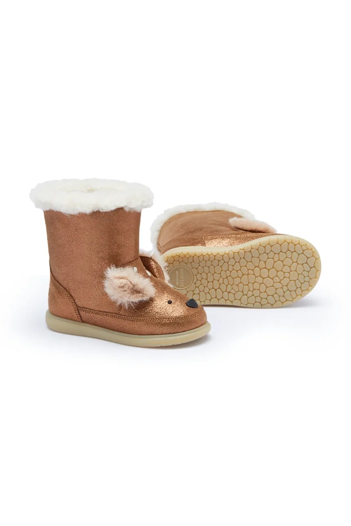 Donsje śniegowce dziecięce skórzane Meloniek Boots Deer brązowy 1507001