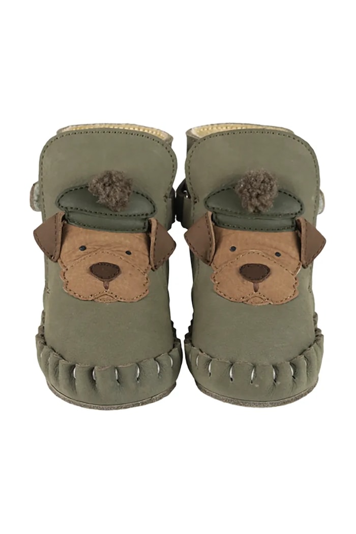 Chłopiec Donsje buty niemowlęce nubukowe Junus Booties Terrier 1041805 zielony