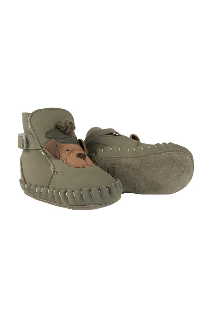 Donsje buty niemowlęce nubukowe Junus Booties Terrier 1041805 zielony