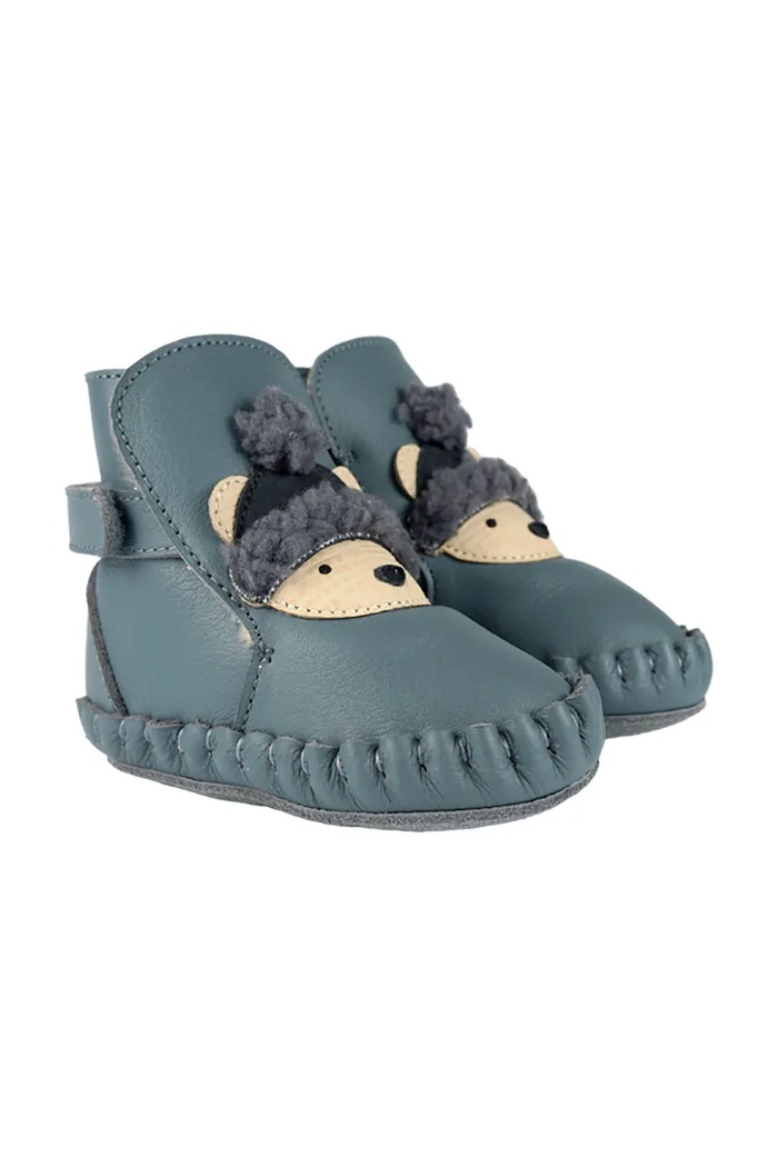 Donsje buty niemowlęce skórzane Junus Booties Polar Bear 1041804 turkusowy AW26