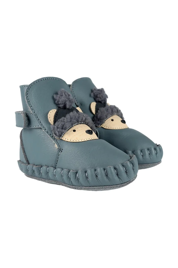 Donsje buty niemowlęce skórzane Junus Booties Polar Bear 1041804 turkusowy AW26