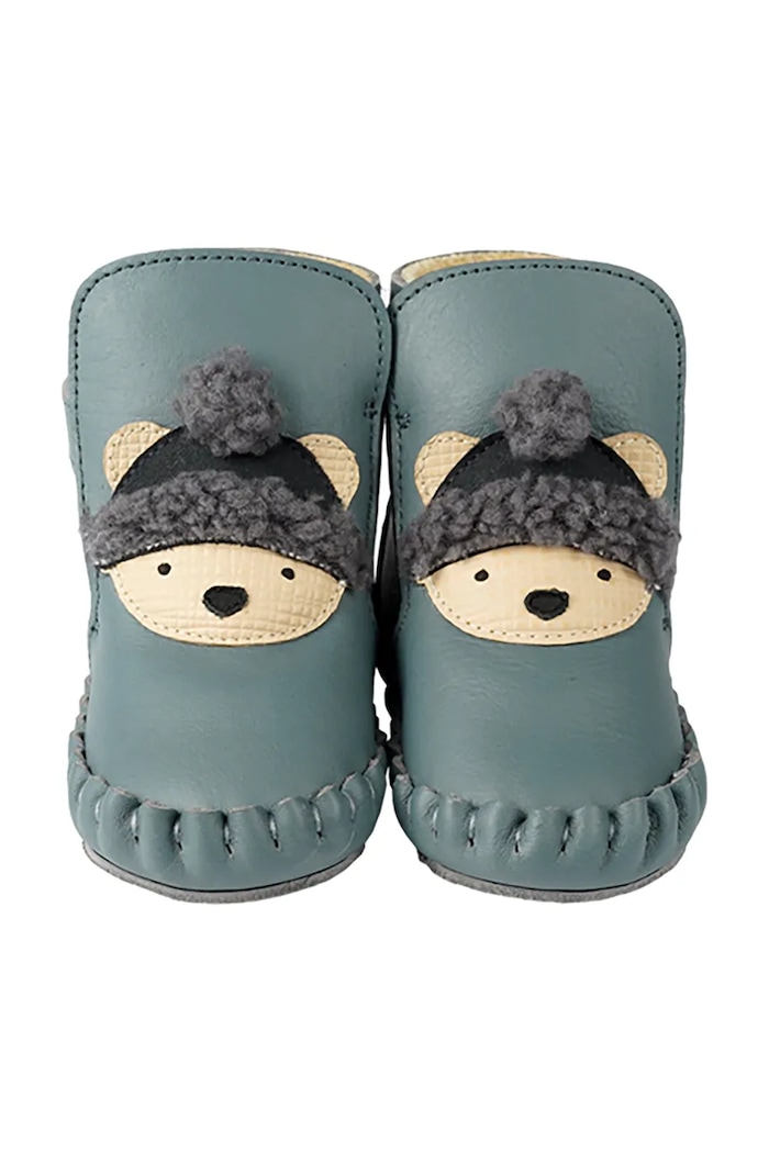 Chłopiec Donsje buty niemowlęce skórzane Junus Booties Polar Bear 1041804 turkusowy