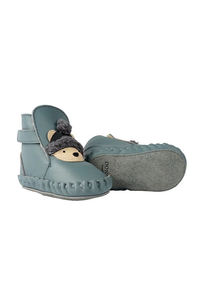 Donsje buty niemowlęce skórzane Junus Booties Polar Bear 1041804 turkusowy