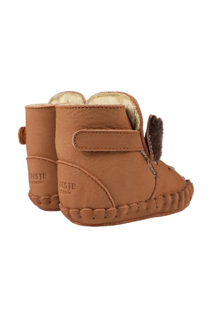 Chłopiec Donsje buty niemowlęce nubukowe Kapi Exclusive Booties Fluffy Squirrel 1028127 brązowy