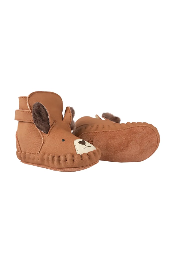 Donsje buty niemowlęce nubukowe Kapi Exclusive Booties Fluffy Squirrel brązowy 1028127