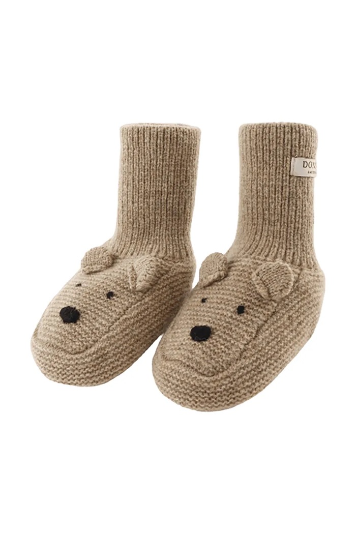 Donsje Buty niemowlęce Maicer Merino Wool Booties Bear beżowy 3043201