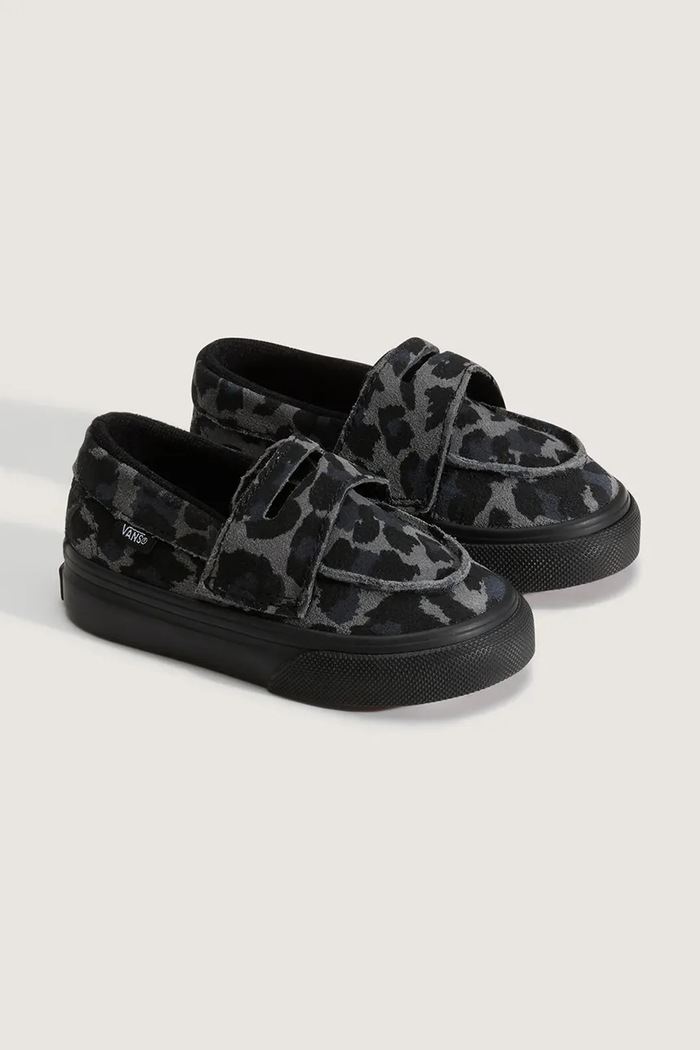 Vans loafersy dziecięce zamszowe Loafer 53 LEOPARD VN000Z5RBKA1 czarny AW26