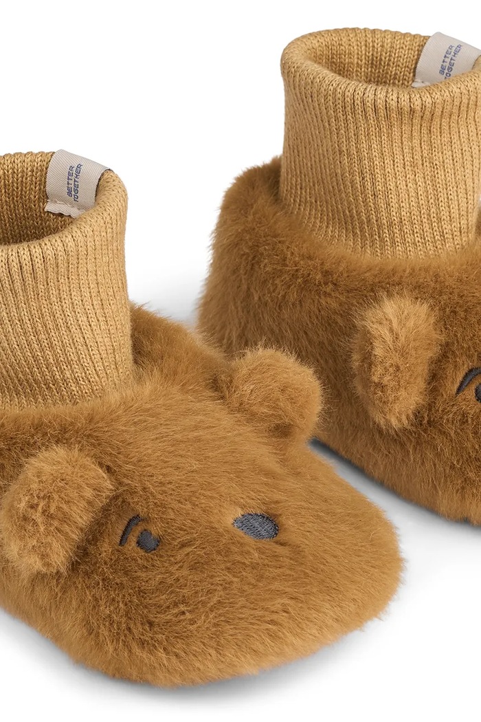 Liewood kapcie niemowlęce Beth Bear Plush Slipper LW20063.9BY2 brązowy AW26