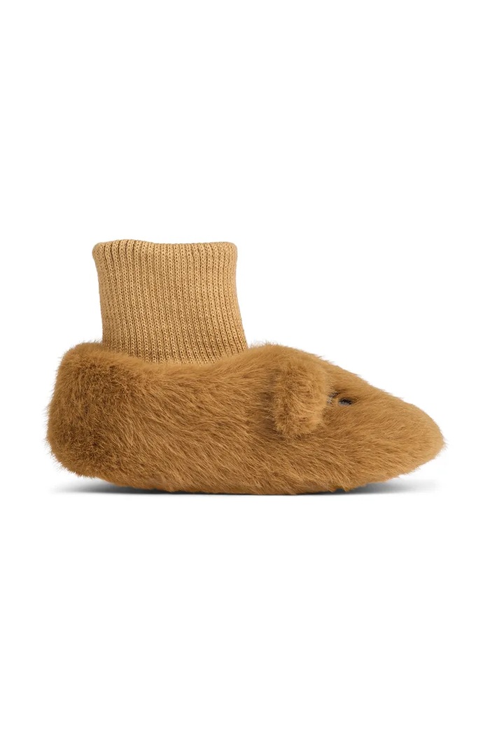 Liewood kapcie niemowlęce Beth Bear Plush Slipper brązowy LW20063.9BY2
