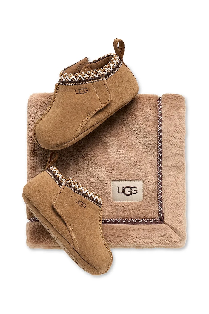 UGG Zestaw buciki i kocyk dziecięcy BABY TASMAN AND LOVEY 1180294I brązowy AW26