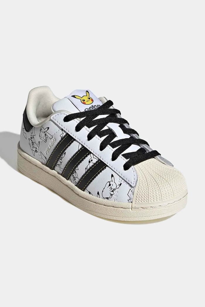 adidas Originals POKEMON SUPERSTAR II sneakers detské kožené KJ5612 biela AW26