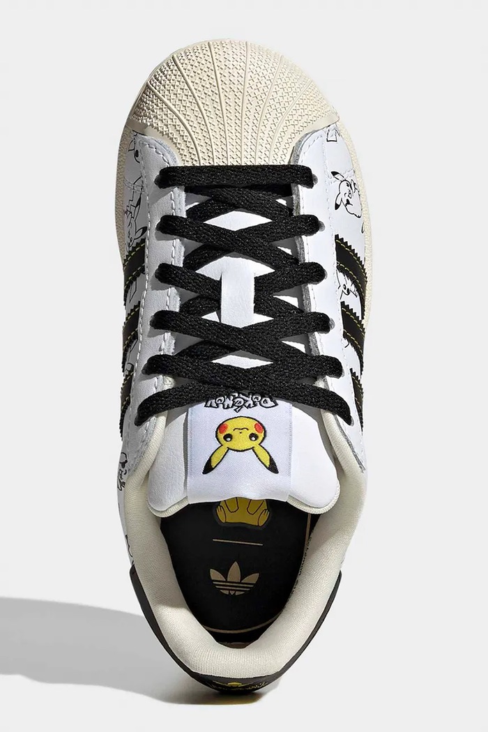 POKEMON SUPERSTAR II sneakers detské kožené adidas Originals biela KJ5612
