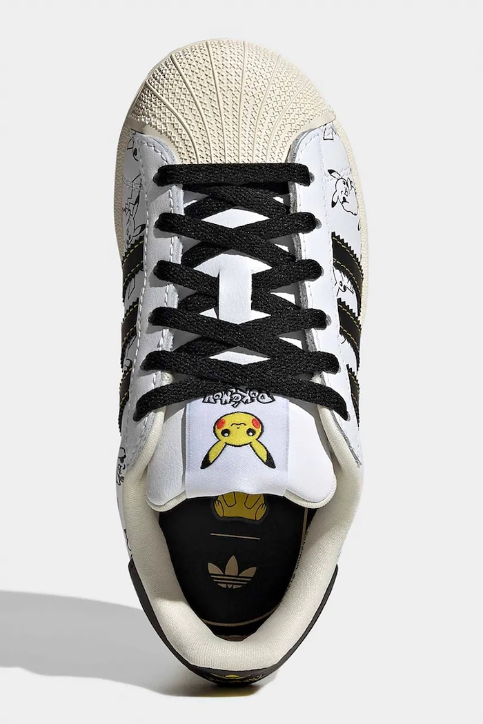 POKEMON SUPERSTAR II sneakers detské kožené adidas Originals biela KJ5612
