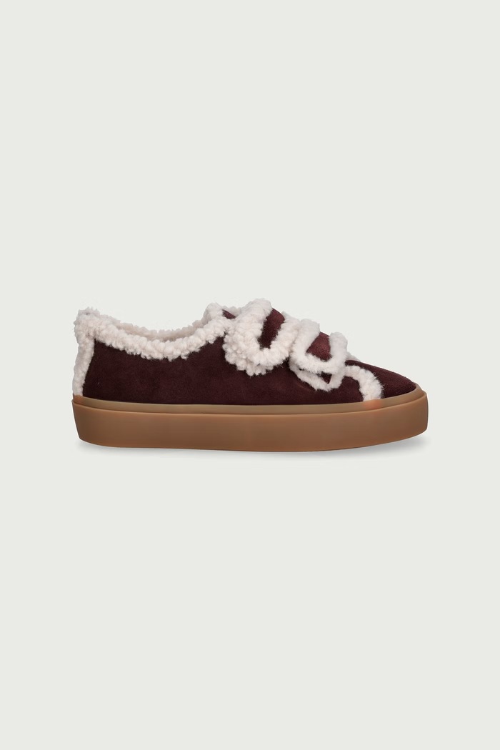Inuikii SHEARLING LOW VELCRO superge otroške semišaste 3001.001.0051 rjava AW26