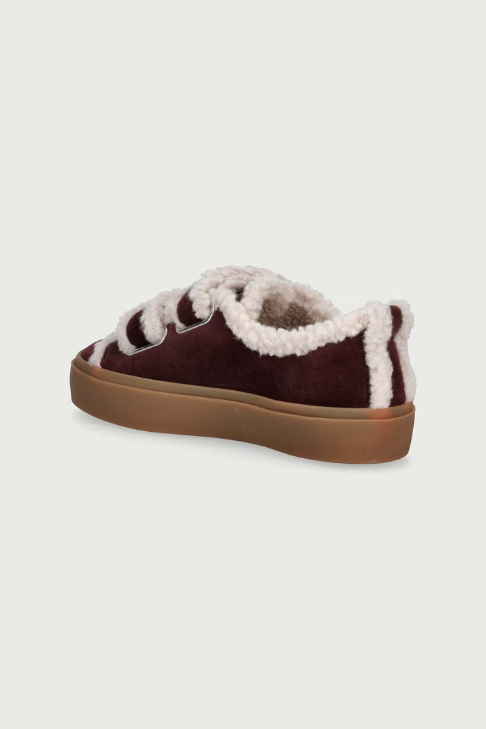 Deklice Inuikii SHEARLING LOW VELCRO superge otroške semišaste 3001.001.0051 rjava