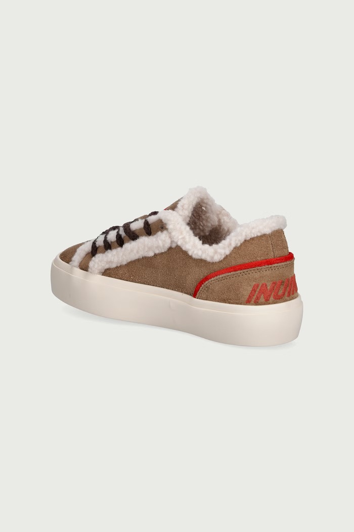 Dječaci Inuikii LILA SHEARLING LACE UP tenisice za djecu od brušene kože 3001.001.0111.33.38. bež