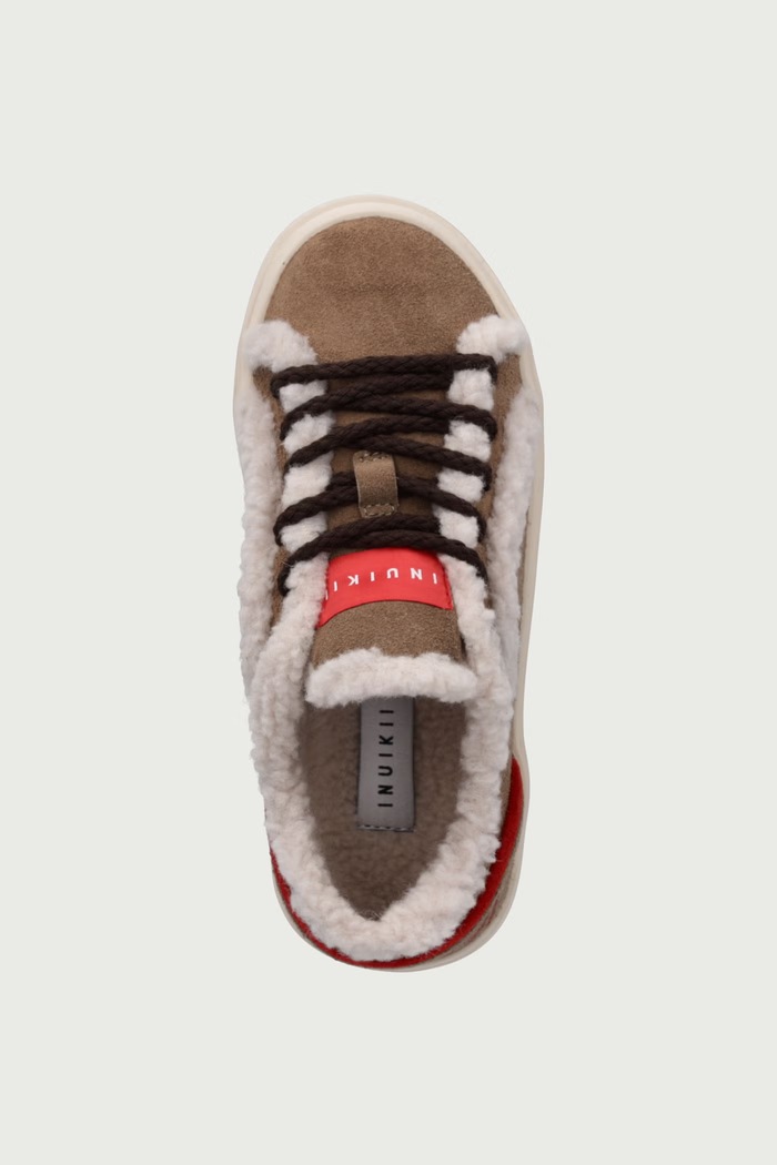 LILA SHEARLING LACE UP za djecu od brušene kože Inuikii 3001.001.0111.30.32. bež