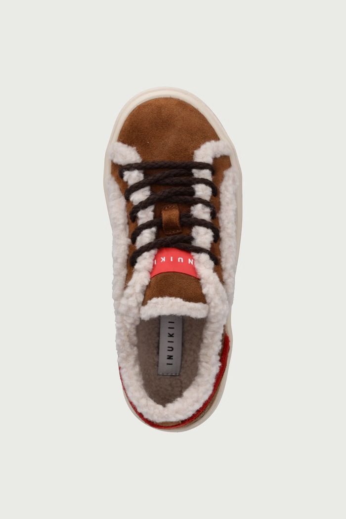 LILA SHEARLING LACE UP za djecu od brušene kože Inuikii 3001.001.0111.30.32. smeđa