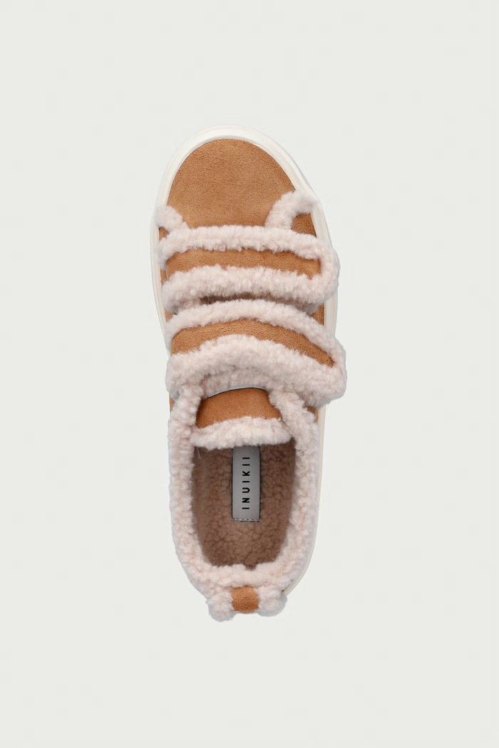SHEARLING LOW VELCRO sneakers detské semišové Inuikii 3001.001.0051.33.38. béžová